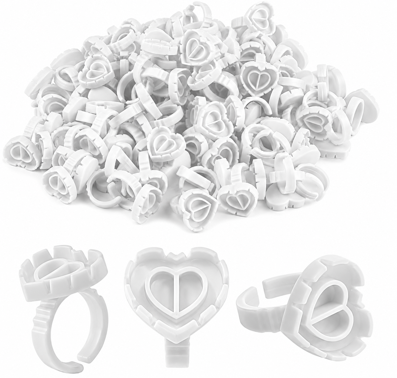 Heart shaped glue rings